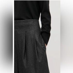 COS Crop Pleated Wool Trousers